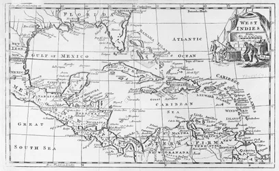 Map of the West Indies, Florida and South America